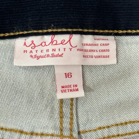 Isabel Maternity‎ by Ingrid & Isabel Women's Size 16 Vintage Straight Crop Jeans - Picture 3 of 10